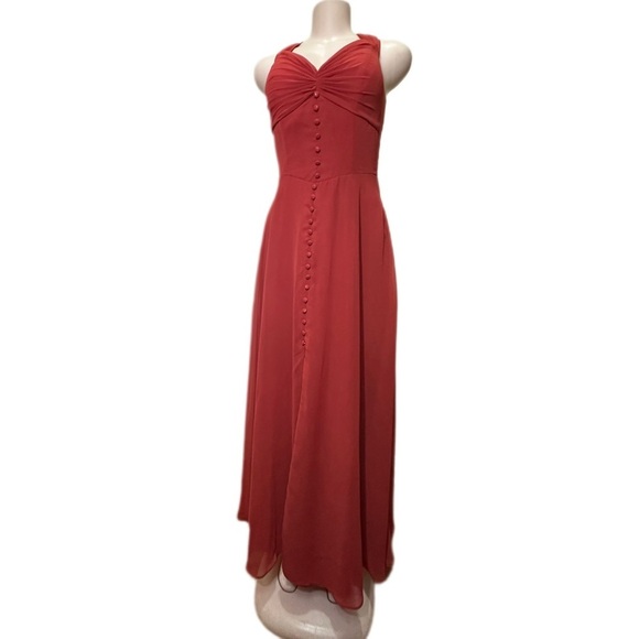 AW David Bridal AW Elegant Red Evening Dress - Picture 3 of 13